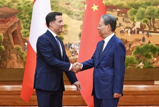 赵乐际同瑞士联邦议会联邦院议长卡罗尼会谈 赵乐际同瑞士联邦议会联邦院议长卡罗尼会谈