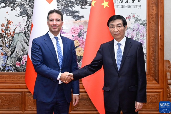 王沪宁会见瑞士联邦议会联邦院议长卡罗尼 王沪宁会见瑞士联邦议会联邦院议长卡罗尼